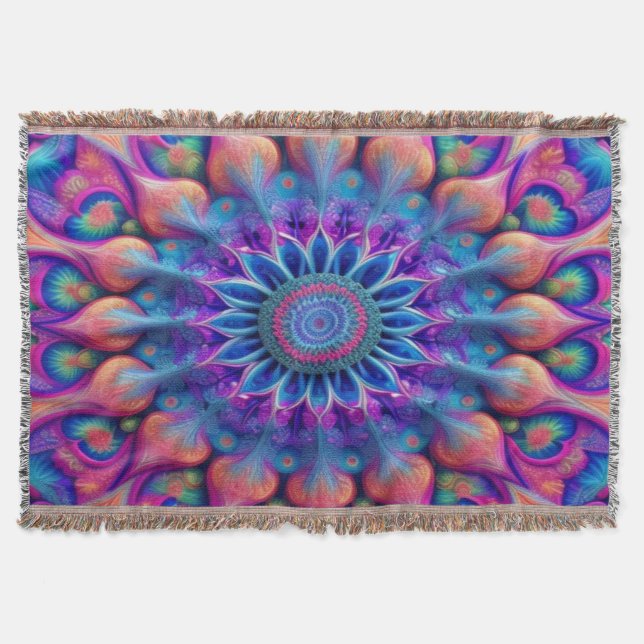 Fractalwave Throw Blanket (Front)