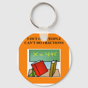fraction math joke keychain