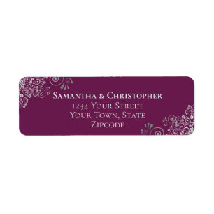 Fractions d'argent Cassis Purple Mariage Adresse d