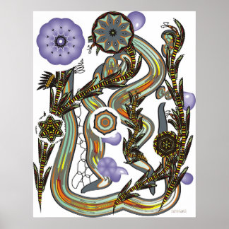 Fractoids and Flower Fronds Poster