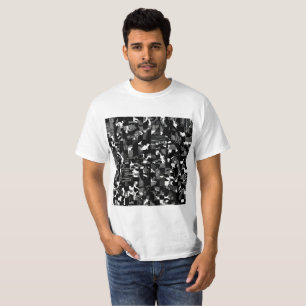 "Fractura" - Black White Camouflage Pattern  T-Shirt