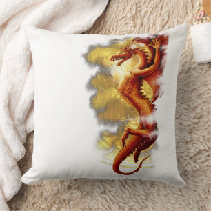 Fracture Sun Dragon Throw Pillow