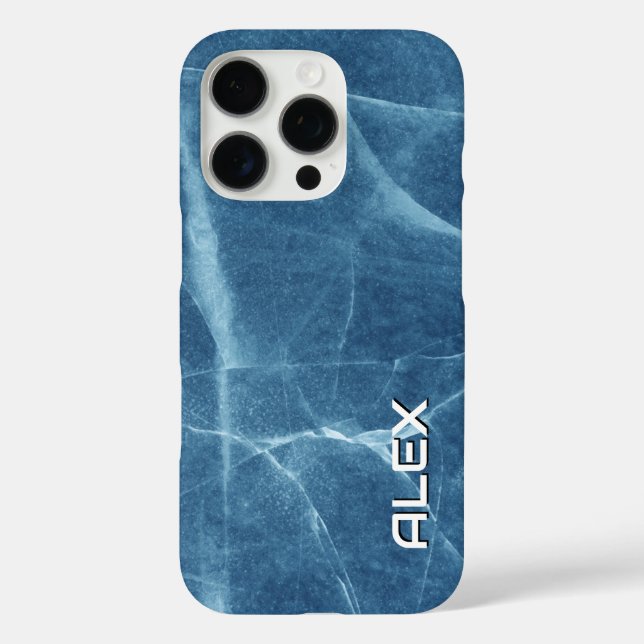 Fractured Blue Marble – Textured Stone Pattern Case-Mate iPhone Case (Back)