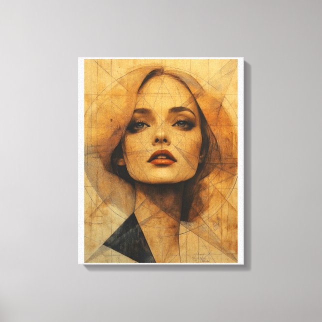 Fractured Elegance - Mosaic Portrait Canvas Print (Front)