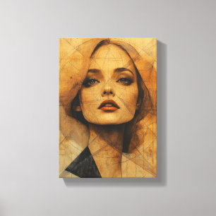Fractured Elegance - Mosaic Portrait Canvas Print