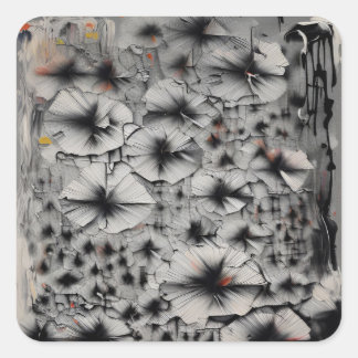 Fractured Florals Square Sticker