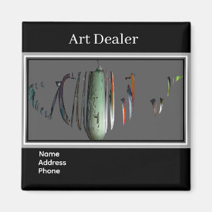 Fractured Green Coffee Pot Business Magnet
