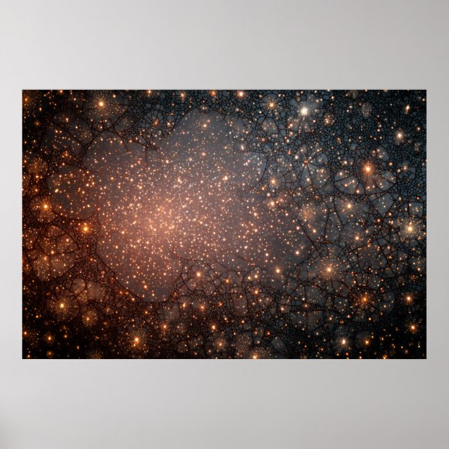 Fractured Nebula Cosmic Web Glow Poster (Front)