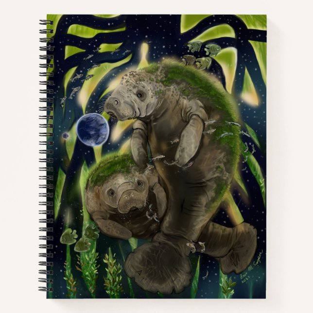 Fragile Balance Manatee  sketchbook Notebook (Front)