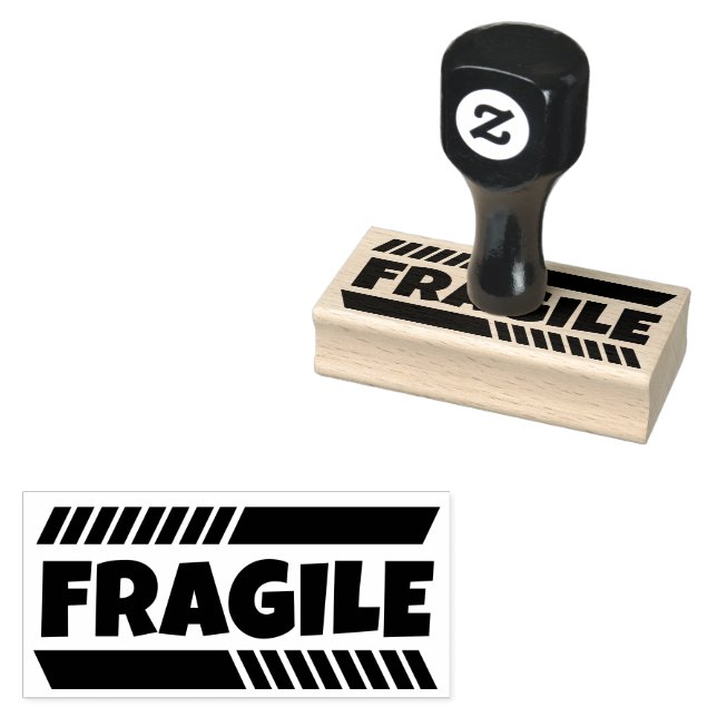 Fragile Bold Custom Rubber Stamp (Stamped)