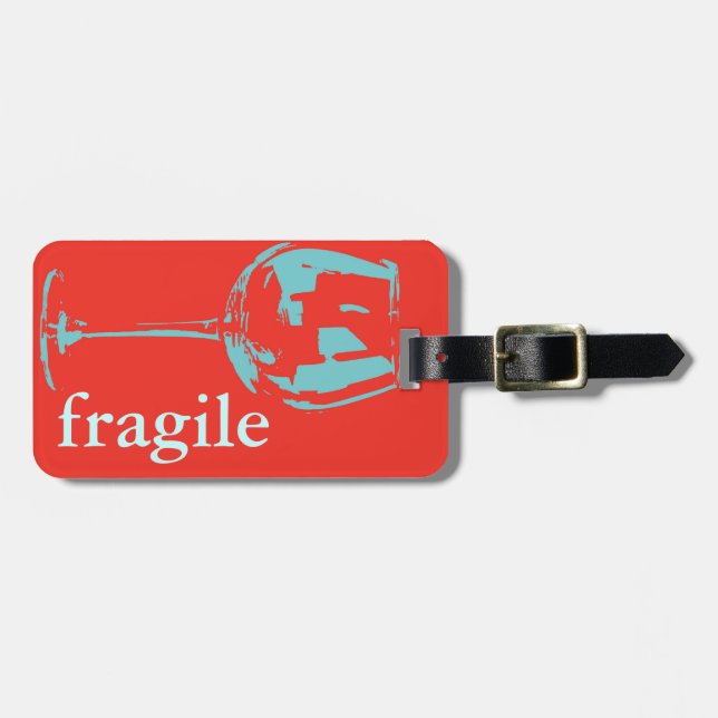 fragile caution sign luggage tag (Front Horizontal)