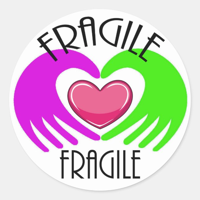 FRAGILE CLASSIC ROUND STICKER (Front)