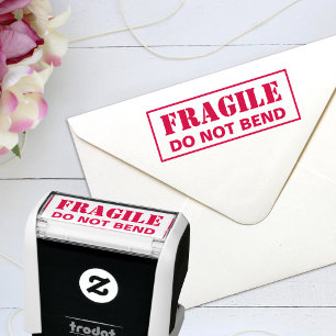 Fragile Do Not Bend Custom Framed Text Self-inking Stamp