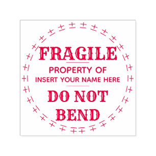 Fragile Do not bend property of round Self-inking Stamp