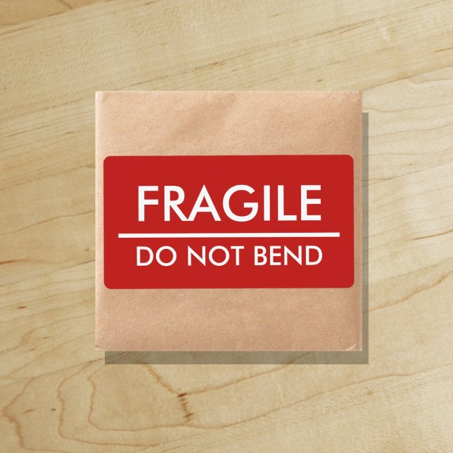Fragile / Do Not Bend Red Bold Mailing ("Everyday is abundantly beautiful." 
Sincerely Best Wishes from Lucky Design World)