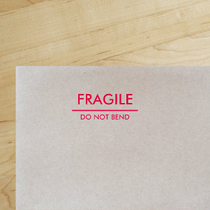 Fragile / Do Not Bend Red Bold Mailing Self-inking Stamp
