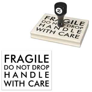 Fragile Do Not Drop Handle with Care Rubber Stamp