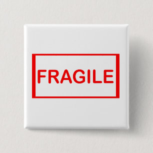 Fragile handle with care 2 inch square button