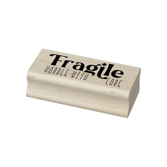 Fragile Handle with Care Calligraphy Mailing Rubber Stamp (Stamp)