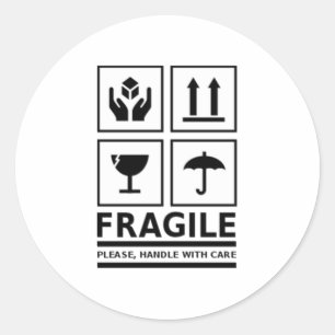 Fragile Handle with Care Classic Round Sticker
