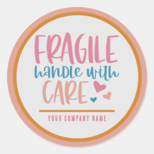Fragile Handle With Care Custom Classic Round Sticker
