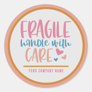 Fragile Handle With Care Custom Classic Round Sticker