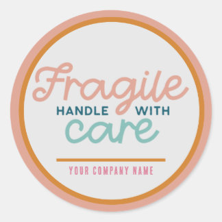 Fragile Handle With Care Custom Classic Round Sticker