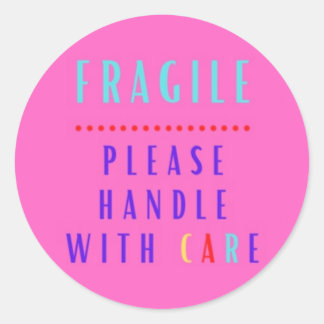 Fragile handle with care do not bend sticker