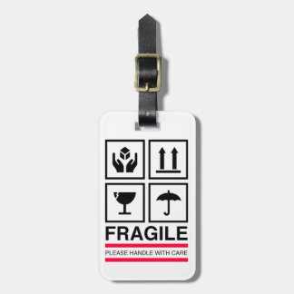 Fragile Handle with care graphic label design Luggage Tag