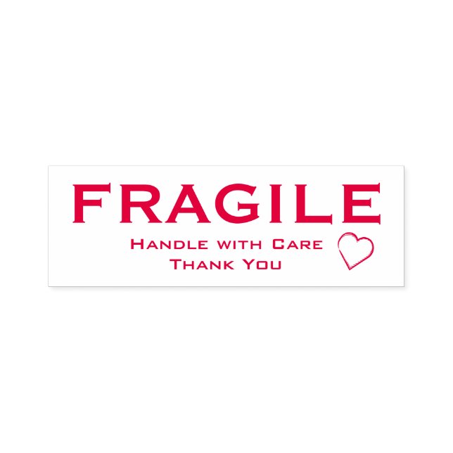 Fragile Handle with Care - Heart Accent, Red Stamp (Design)