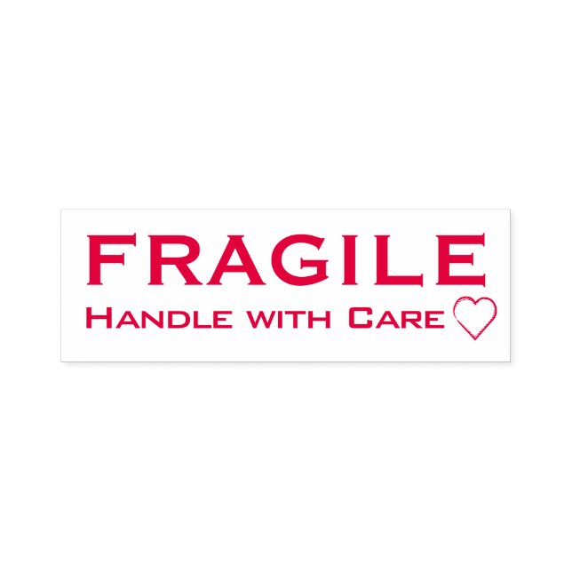 Fragile Handle with Care Heart Accent, Red Stamp (Design)