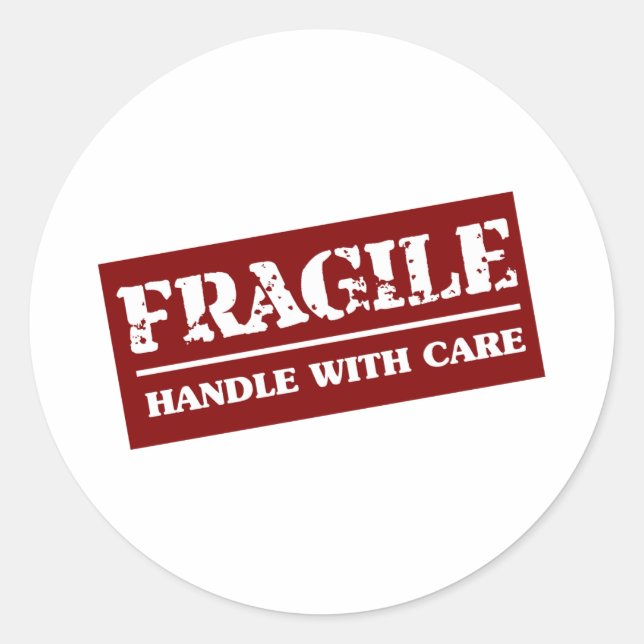 Fragile Handle with Care Item Classic Round Sticker (Front)