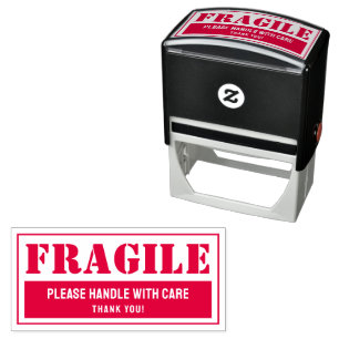 Fragile Handle With Care Mailing and Packaging Self-inking Stamp