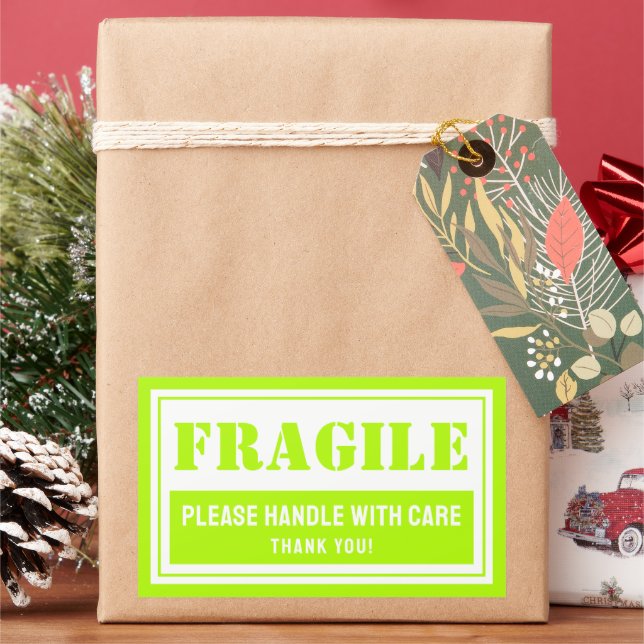 Fragile Handle With Care Mailing and Packaging Sticker (Holiday)