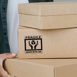 Fragile Handle With Care, Packaging     Rubber Stamp