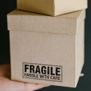 Fragile Handle With Care, Packaging  Rubber Stamp