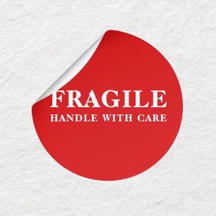 Fragile Handle With Care Red Shipping Sticker