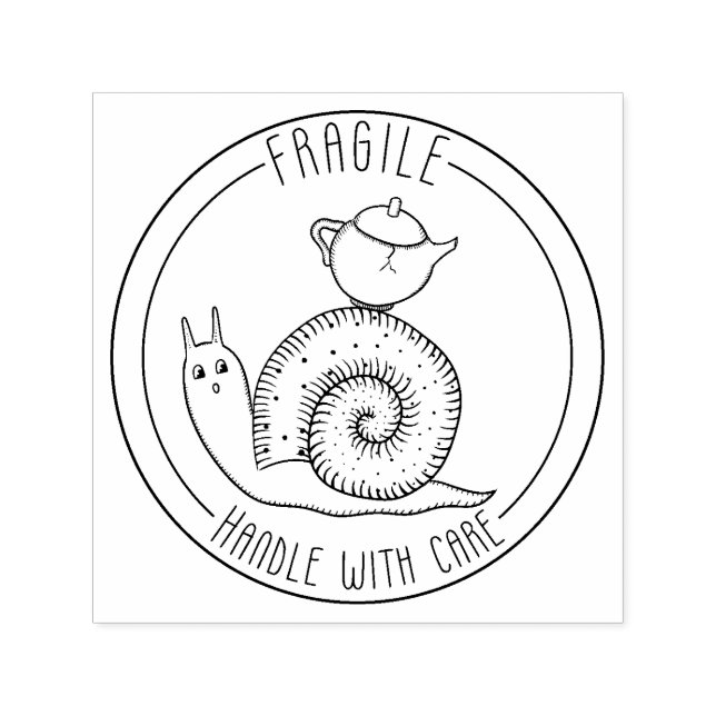 Fragile Handle with Care Self Inking Rubber Stamp (Design)