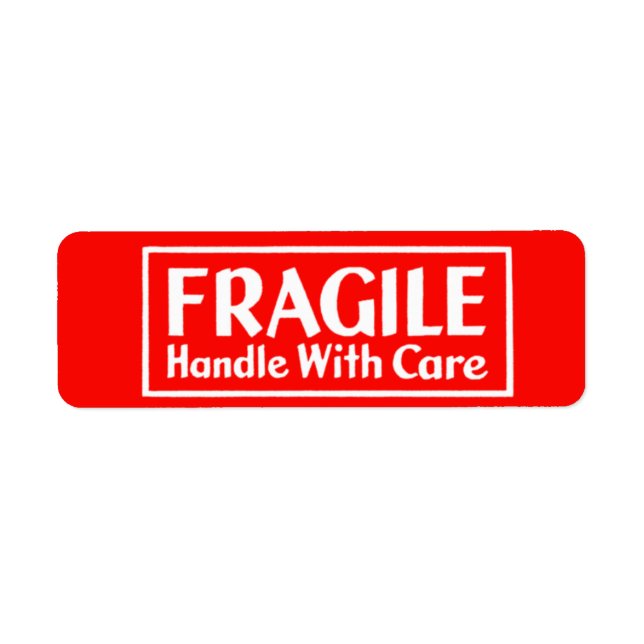 Fragile Handle With Care Warning Label (Front)