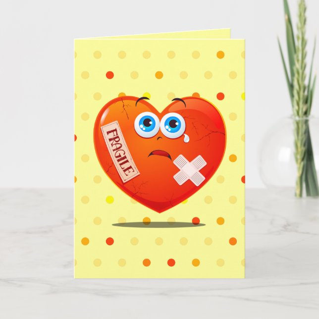 Fragile heart, greetings card (Front)