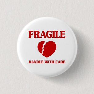 Fragile Heart Handle With Care 1 Inch Round Button