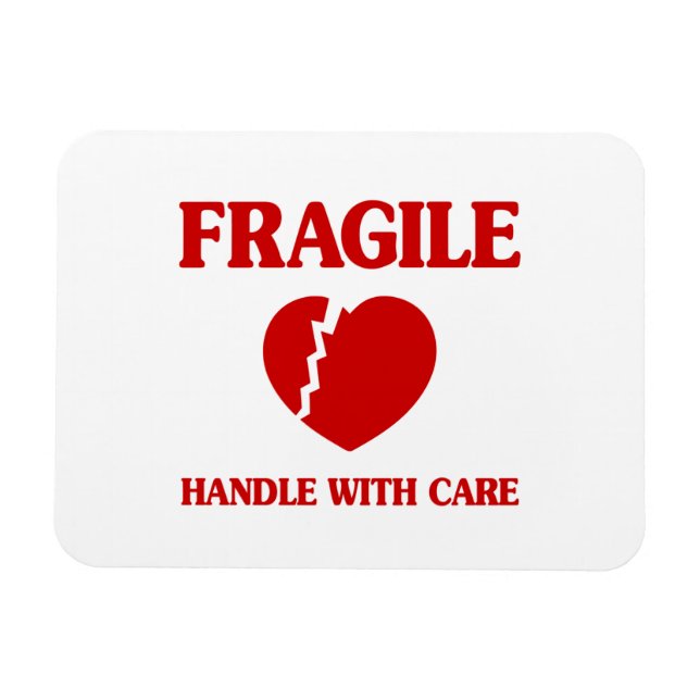 Fragile Heart Handle With Care Magnet (Horizontal)