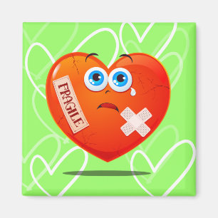 Fragile heart, magnet