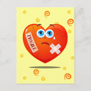 Fragile heart, postcard
