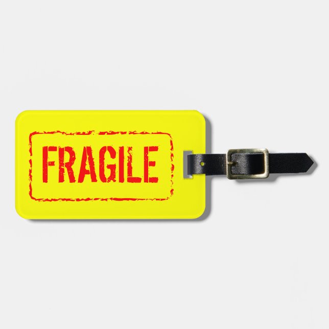 Fragile luggage tag for bag and suitcases (Front Horizontal)