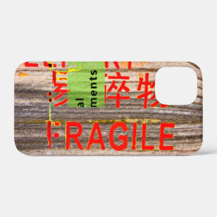 FRAGILE Markings - Torn Peeled - Wood Texture Case