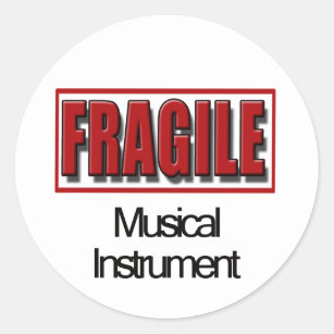Fragile Musical Instrument Stickers