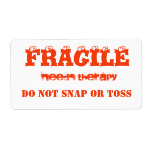 Fragile orange colour label