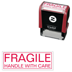 Fragile Package Care Self-Inking Stamp for Shippin