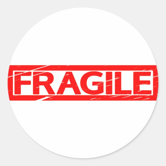 Fragile Stamp Classic Round Sticker (Front)